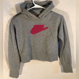 Nike Girls Cropped Hoodie Gray